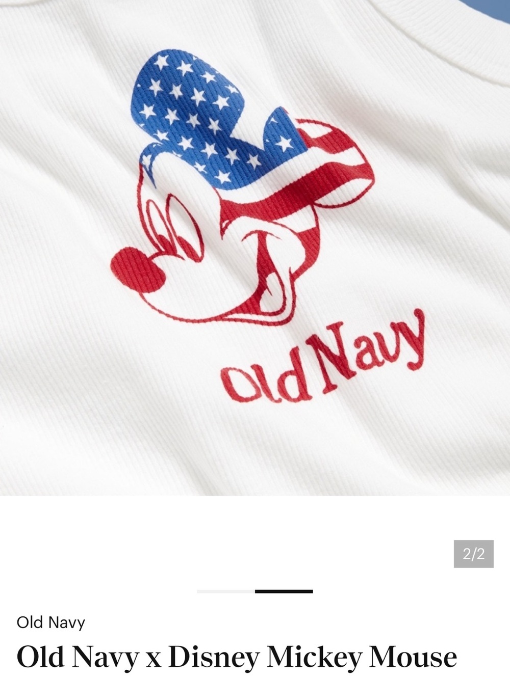 NWT Old Navy x Disney Mickey Mouse LogoGraphic Snug Tank Top - Picture 2 of 5